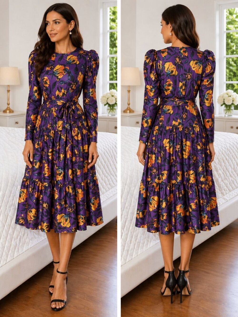 DELFI Collective Taylor Puff Sleeve Midi Dress $398
